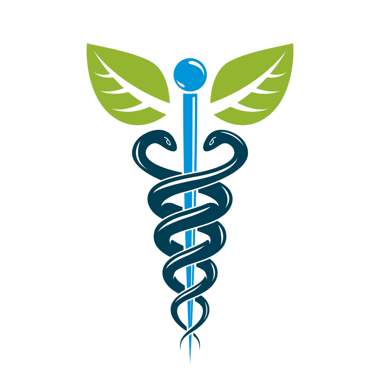 Premium Vector | Caduceus symbol, healthcare conceptual vector logo.  homeopathy creative emblem.